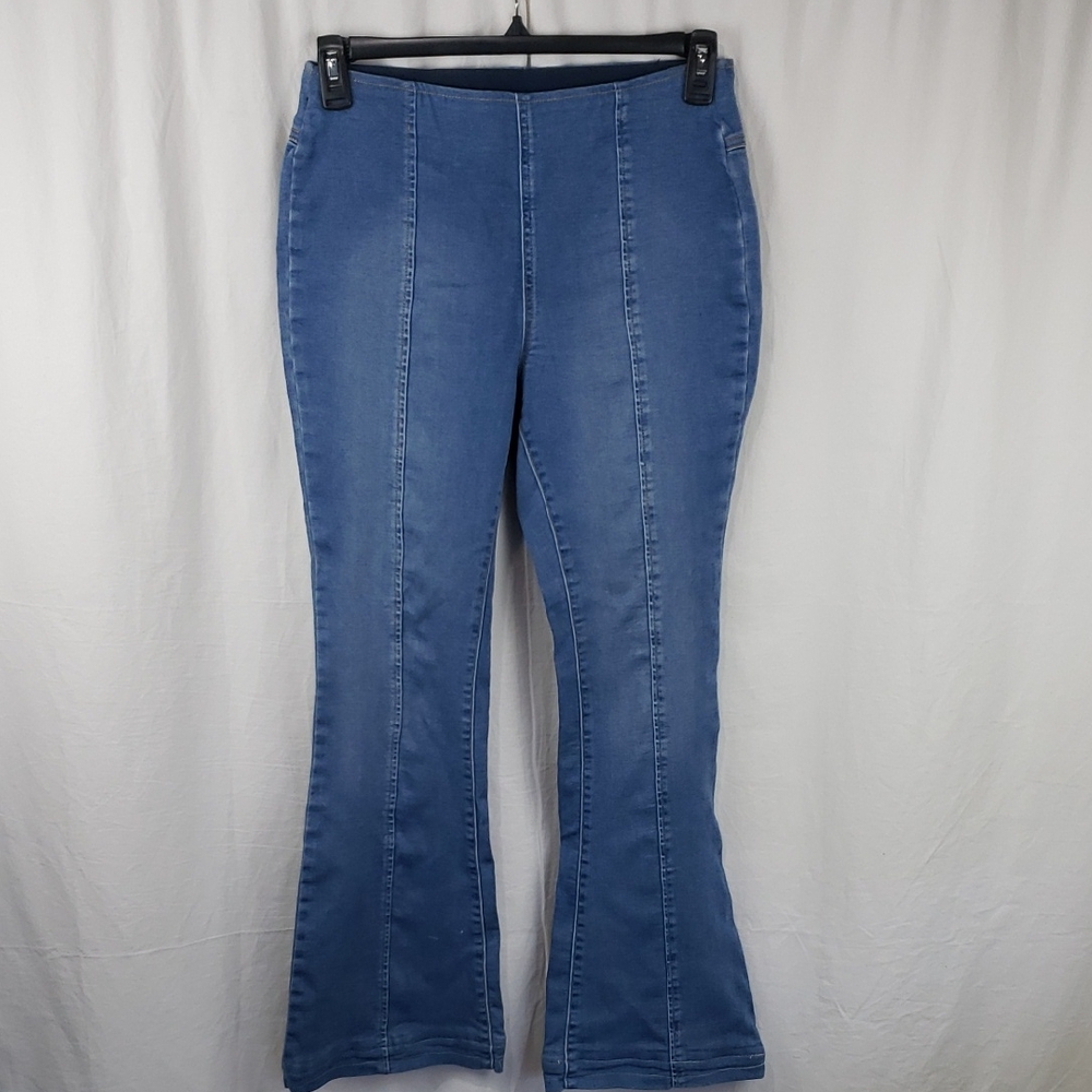 INC International Concepts Women's 6 Wide Flare Leg Blue Jeans